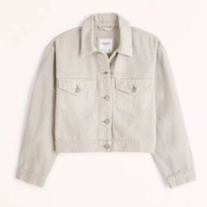 Abercrombie & Fitch Drapey Cropped Denim Jacket